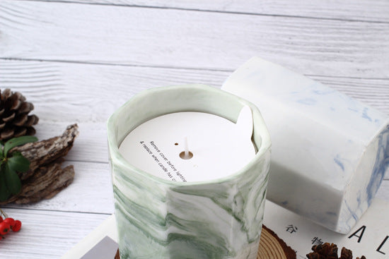 Marbled Ceramic Plant Scented Candle