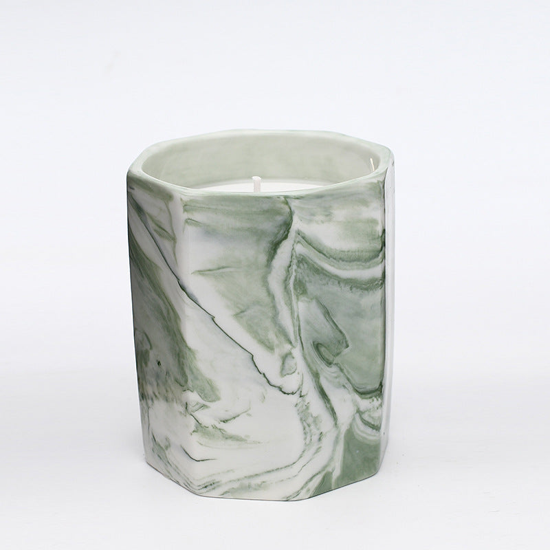 Marbled Ceramic Plant Scented Candle