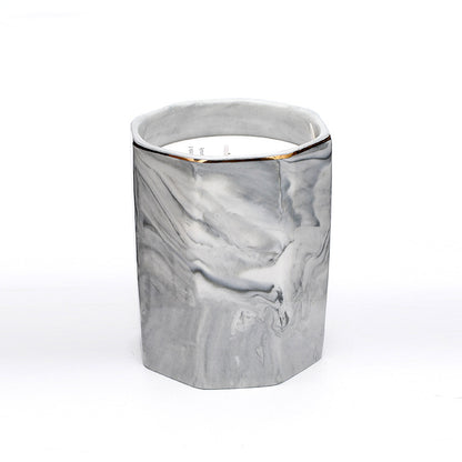 Marbled Ceramic Plant Scented Candle