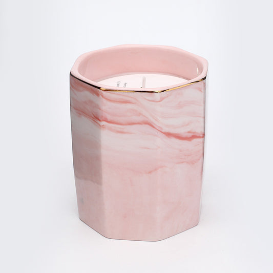 Marbled Ceramic Plant Scented Candle