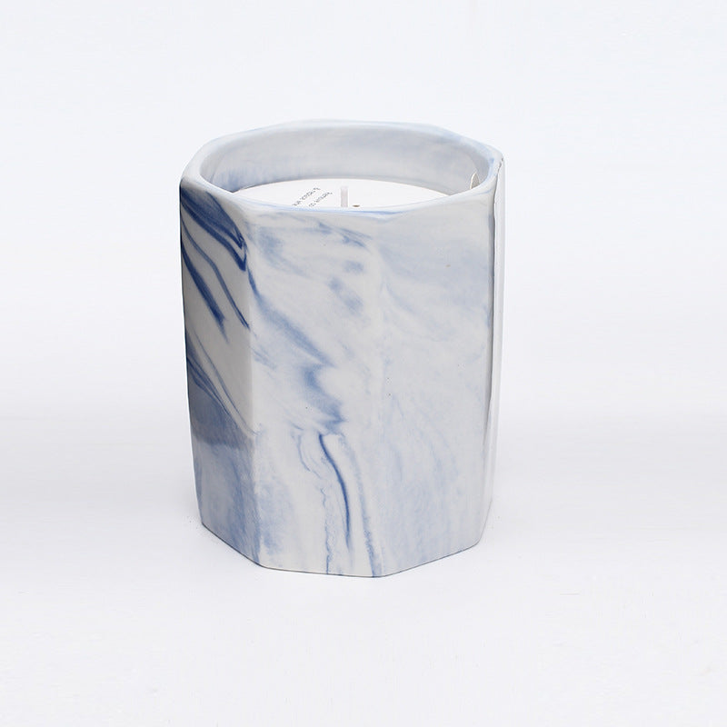 Marbled Ceramic Plant Scented Candle