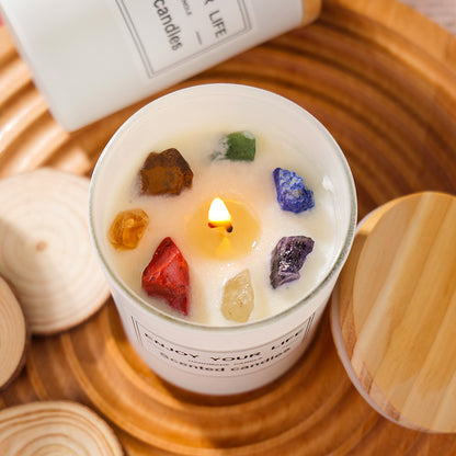 Natural Crystal Stone Aromatherapy Soy Wax Candle