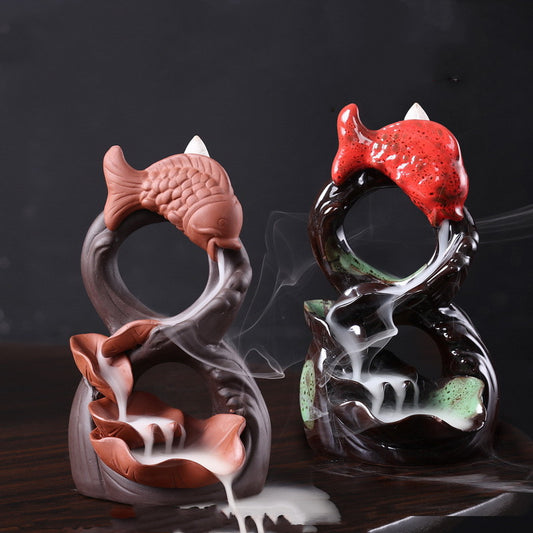 Lotus leaf incense backflow incense burner