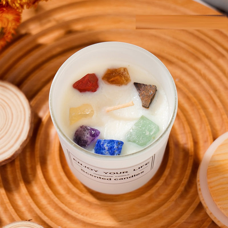 Natural Crystal Stone Aromatherapy Soy Wax Candle