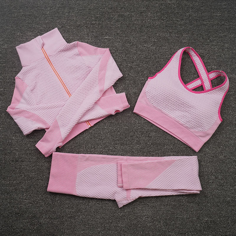 Three-piece Stretch Fitness Pants Sports Yoga Suit